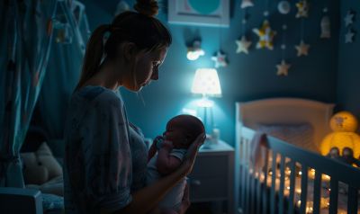schnuller nachts suchen mama schlaflos mutter im Kinderzimmer