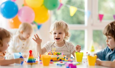 kindergeburtstag feiern mit kleinen kindern spiele und luftballons