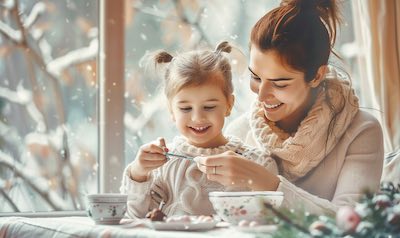 detail winterliche nageldesignideen kinderhände glitzer