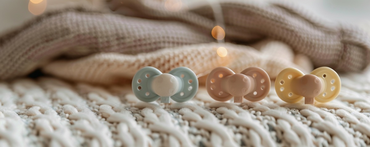 Verschiedene Schnuller auf weicher Babydecke: Vorteile und Nachteile im ehrlichen Vergleich